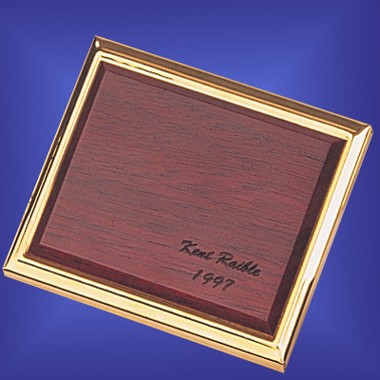 G/P BRASS-ROSEWOOD 2 SIDES COMPACT MIRROR & MAGNIFIER 1