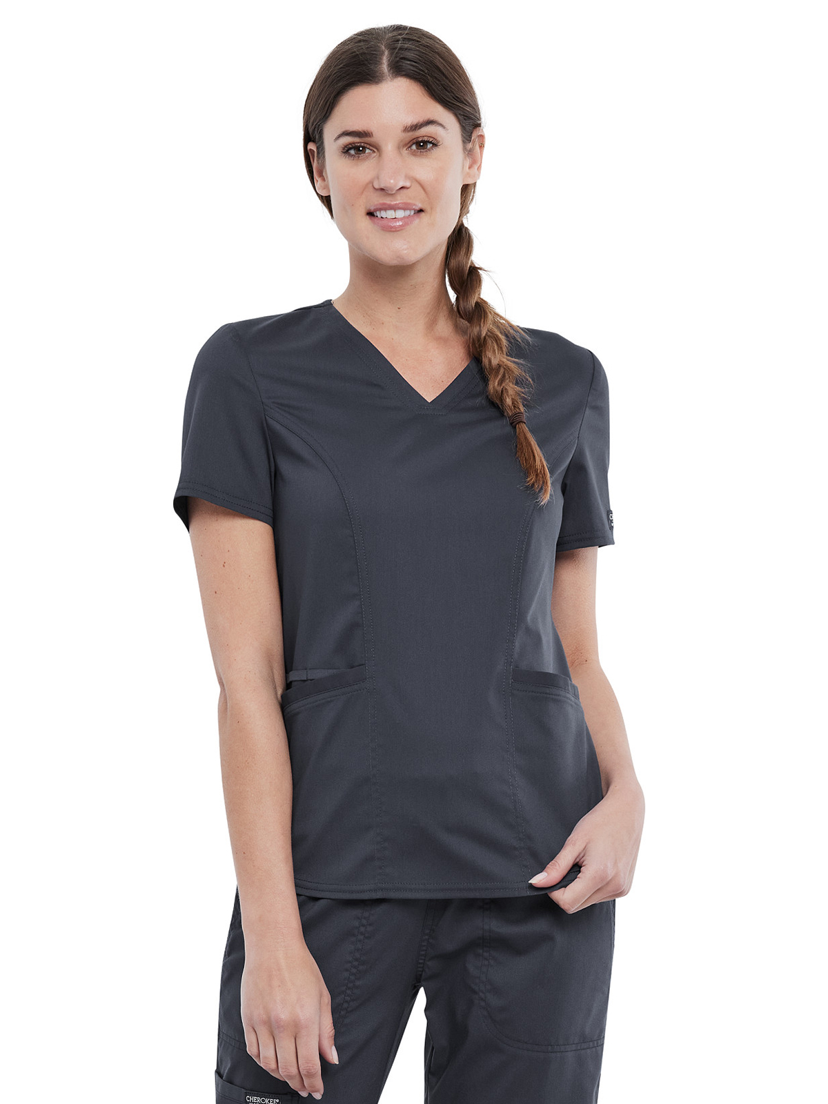 Cherokee - Workwear Revolution - Women's 2-Pocket V-Neck Top