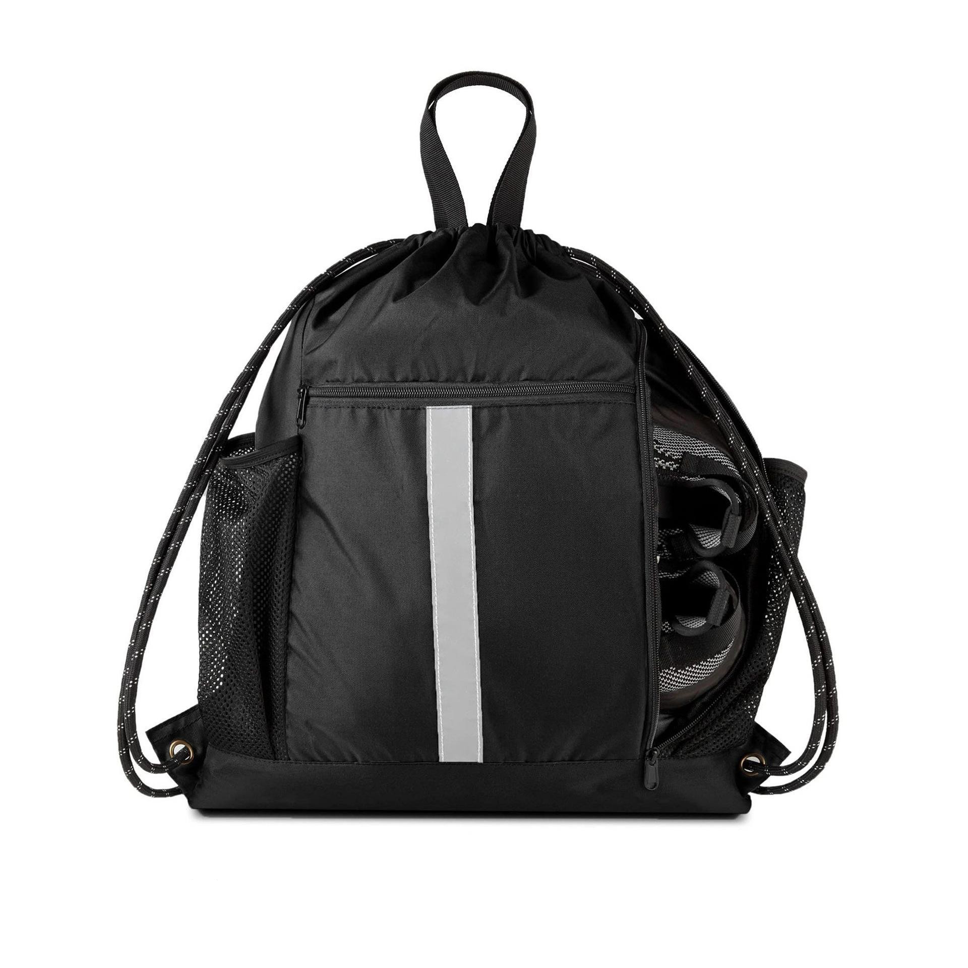 Drawstring Backpack With Shoe Compartment and Water Bottle 13