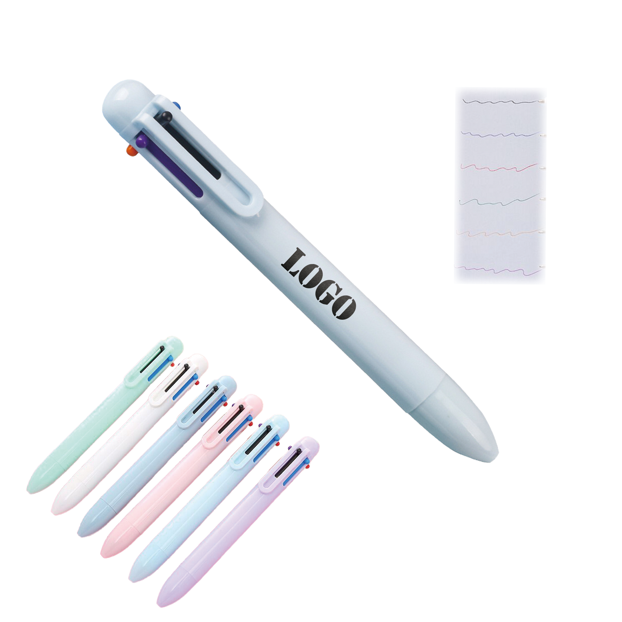 6-in-1 Retractable Macaron Ballpoint Pen 2