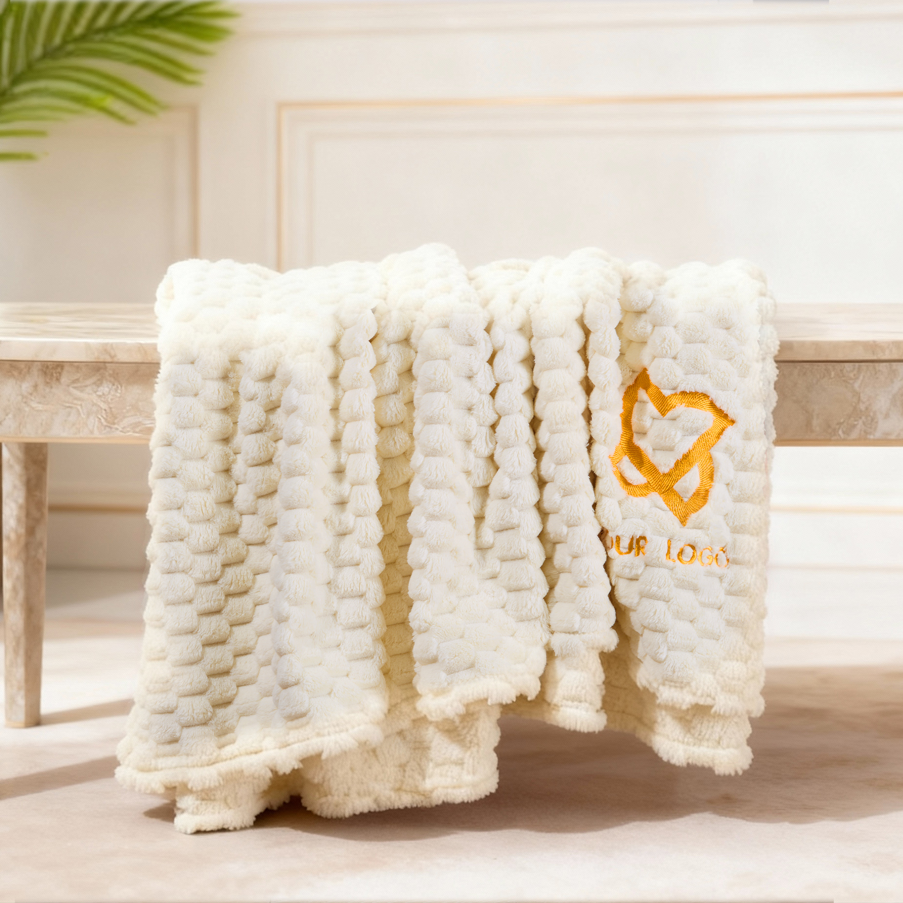 Embroidered Cozy Flannel Blanket - 50" X 70" 3