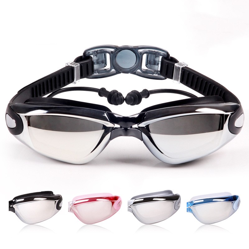 Adult HD Swimming Goggles with Nose Clip Earplugs 2