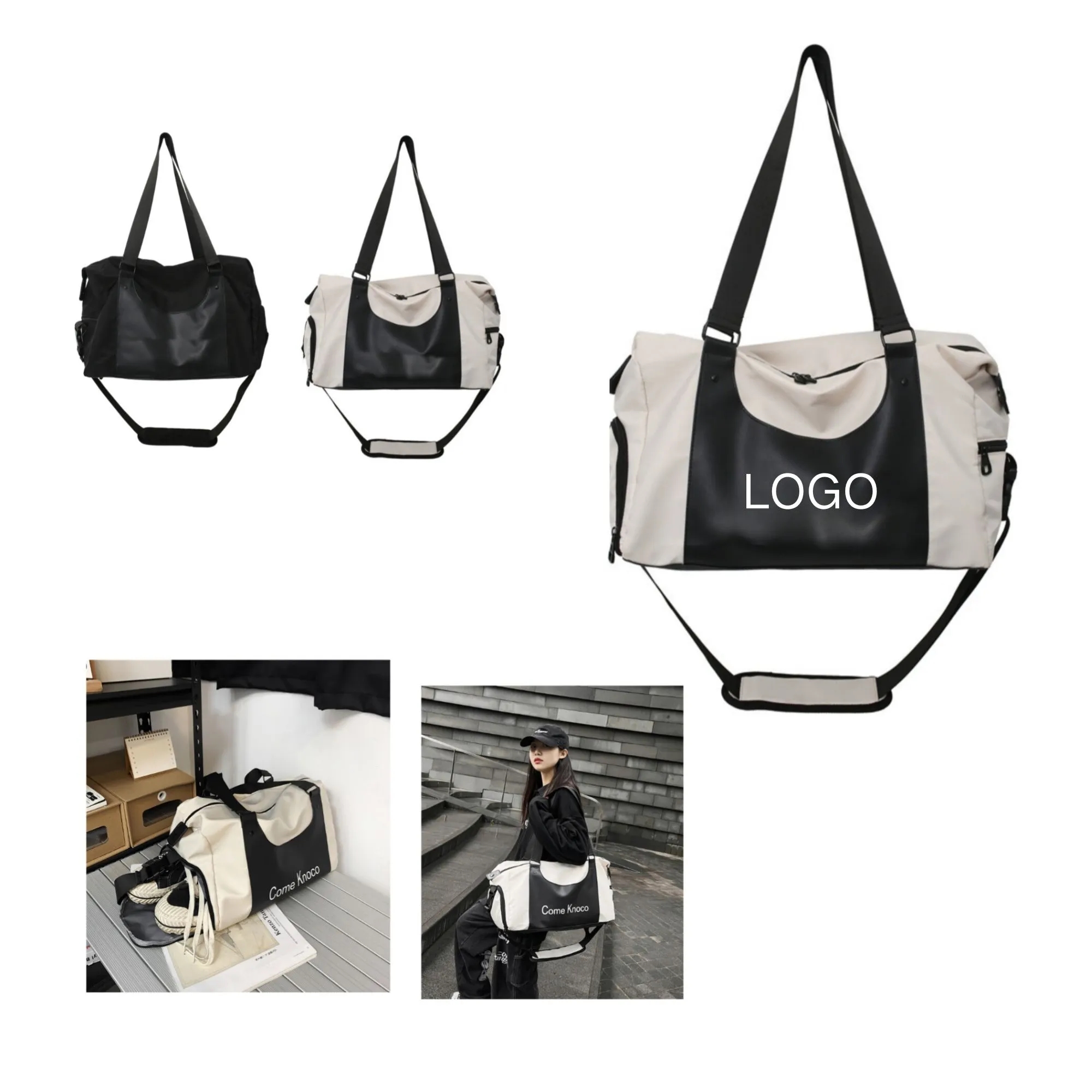 Large Capacity Storage Bag With Dry and Wet Separation, custom duffel bag with logo imprint 2