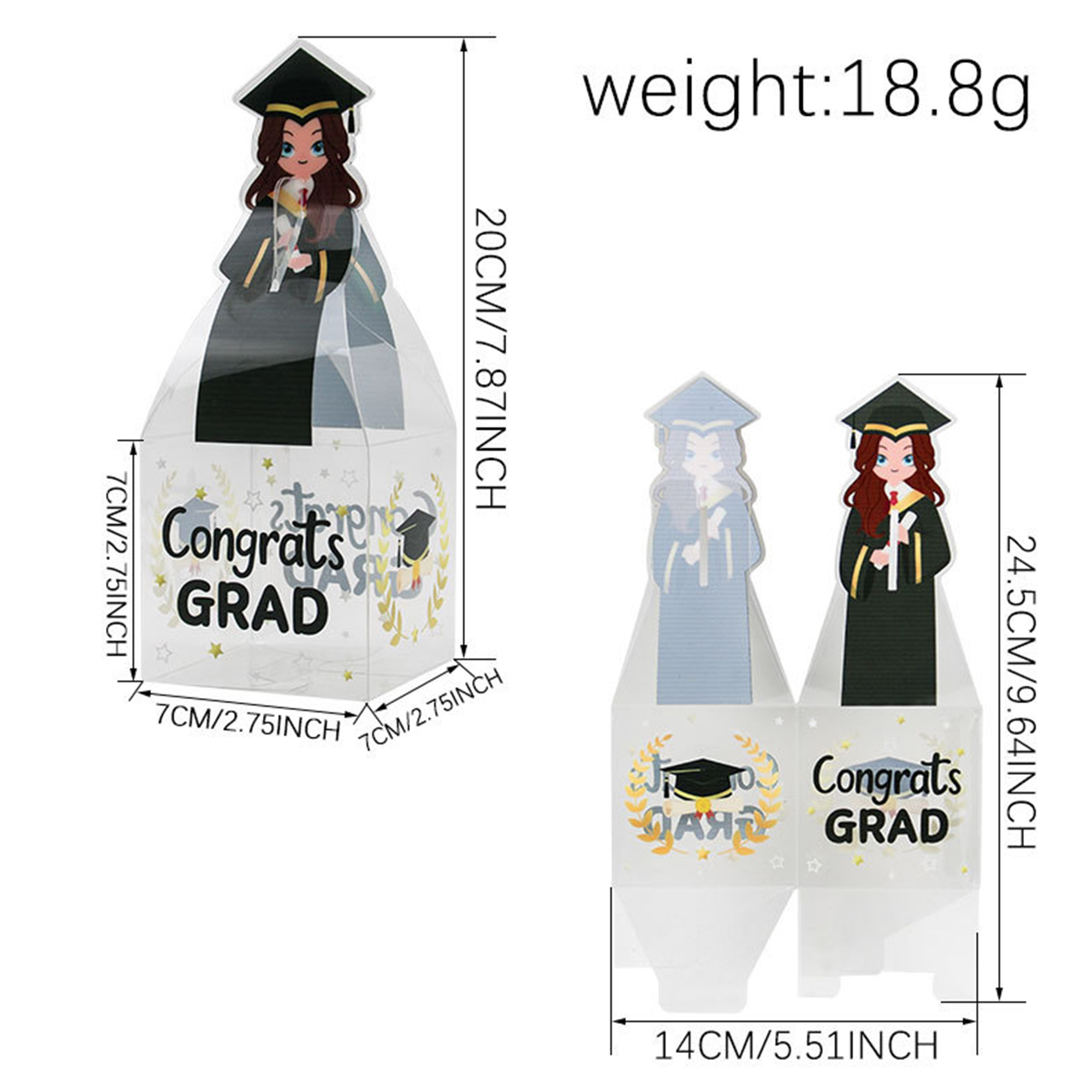 Custom Congrats Grad PVC Favor Boxes 2