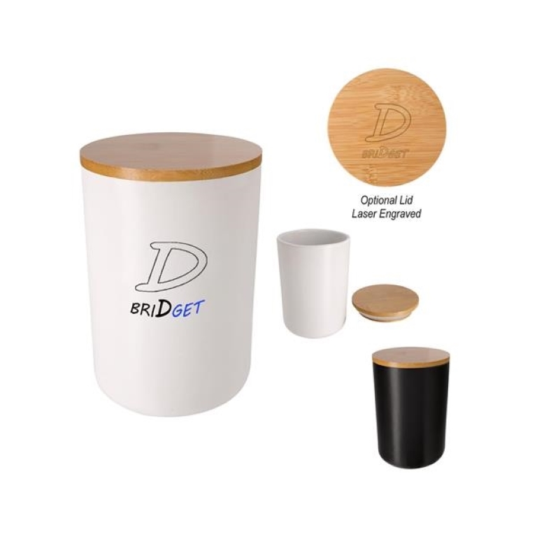 24Oz. Bamboo Lid Ceramic Container 1