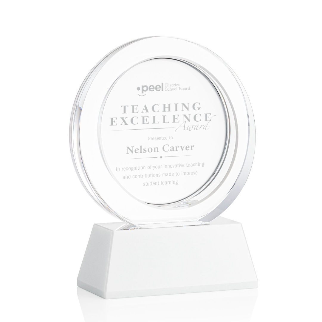 Templeton Award on Base - White, custom award with logo imprint 8