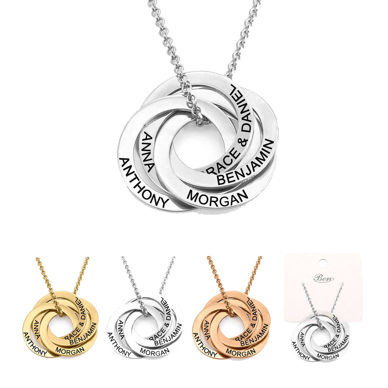 Personalized Russian Ring Engraved Name Necklace 2