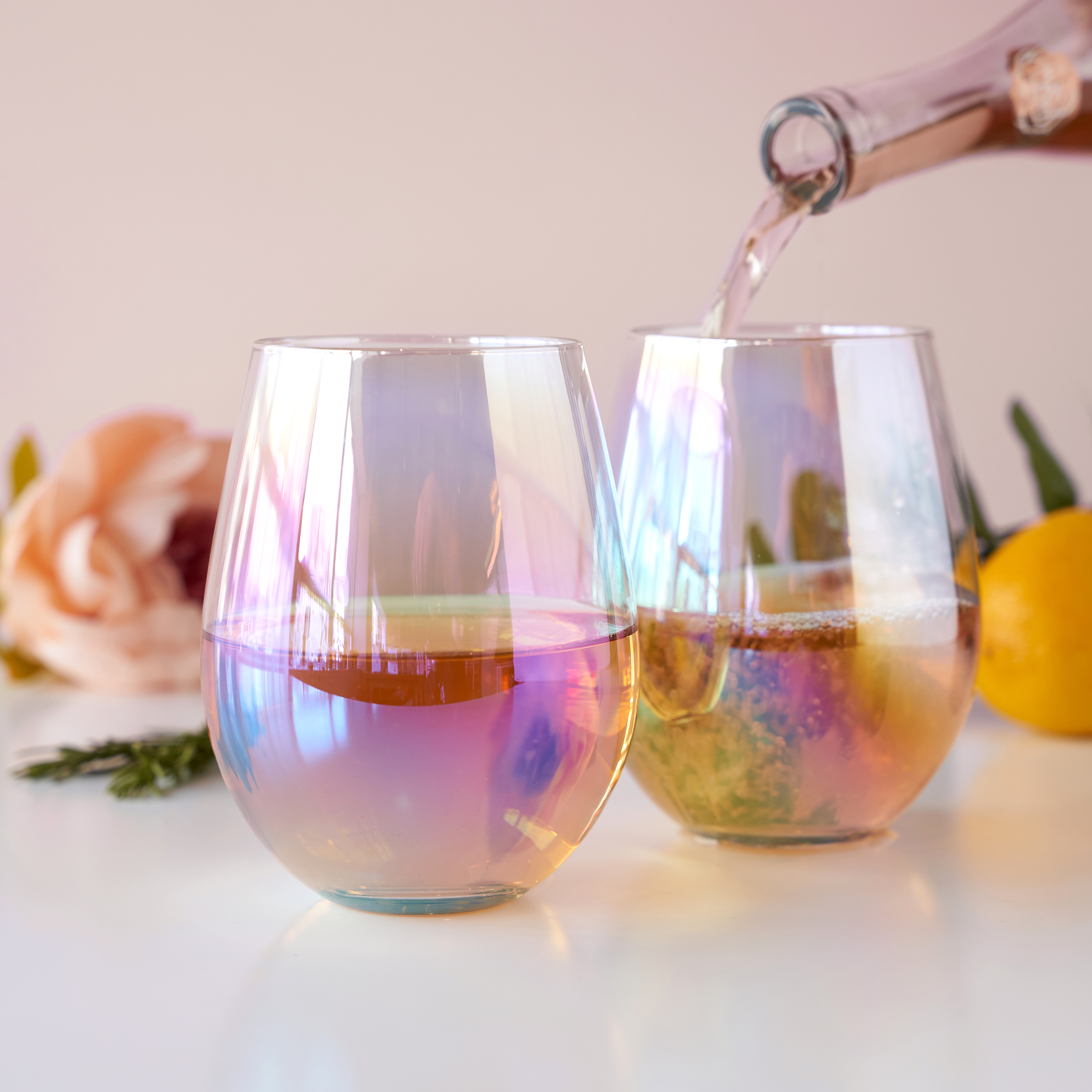 Twine Living® Luster Stemless Wine Glass, set of 2 2