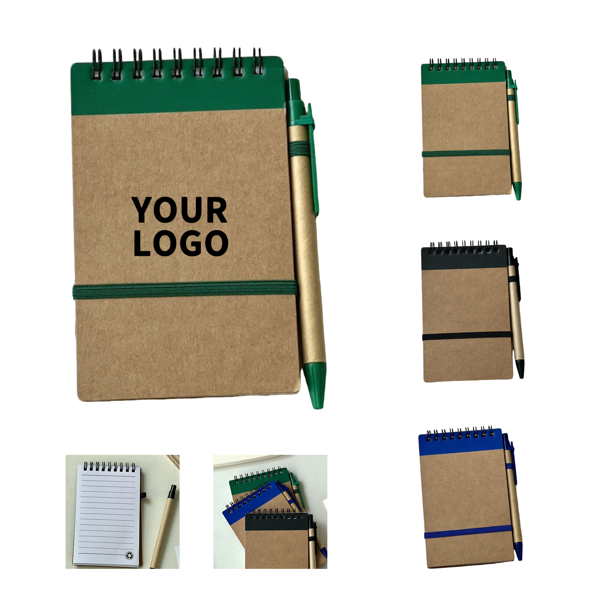 Hardcover Spiral Notebook With Pen Holder 5.9" Length X 3.5" Width X 0.6" Height 2