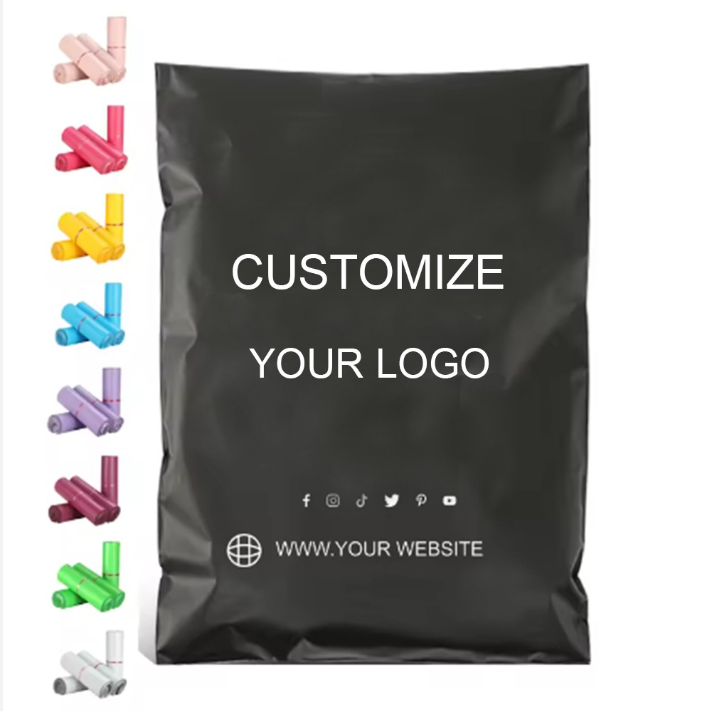 Matte Printed Logo Mail Bag Custom Black Poly Mailers 4