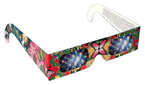 Rainbow Diffraction Glasses - Butterflies and Flowers - Stock Imprint 1