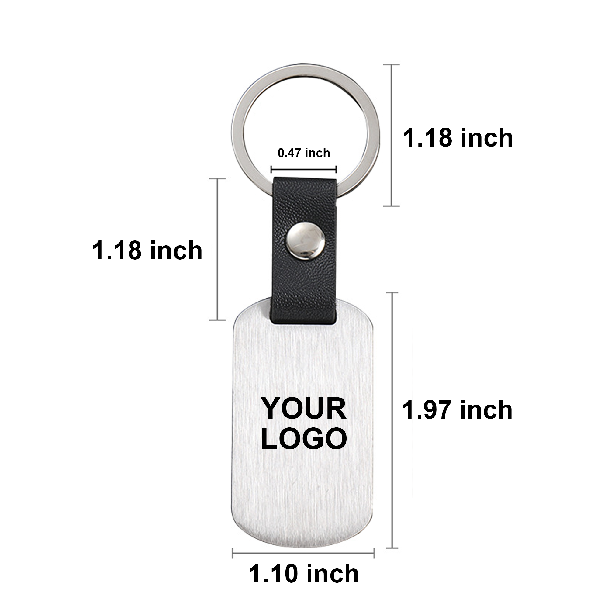 Fashion Metal Leather Keychain With Customizable Logo 4