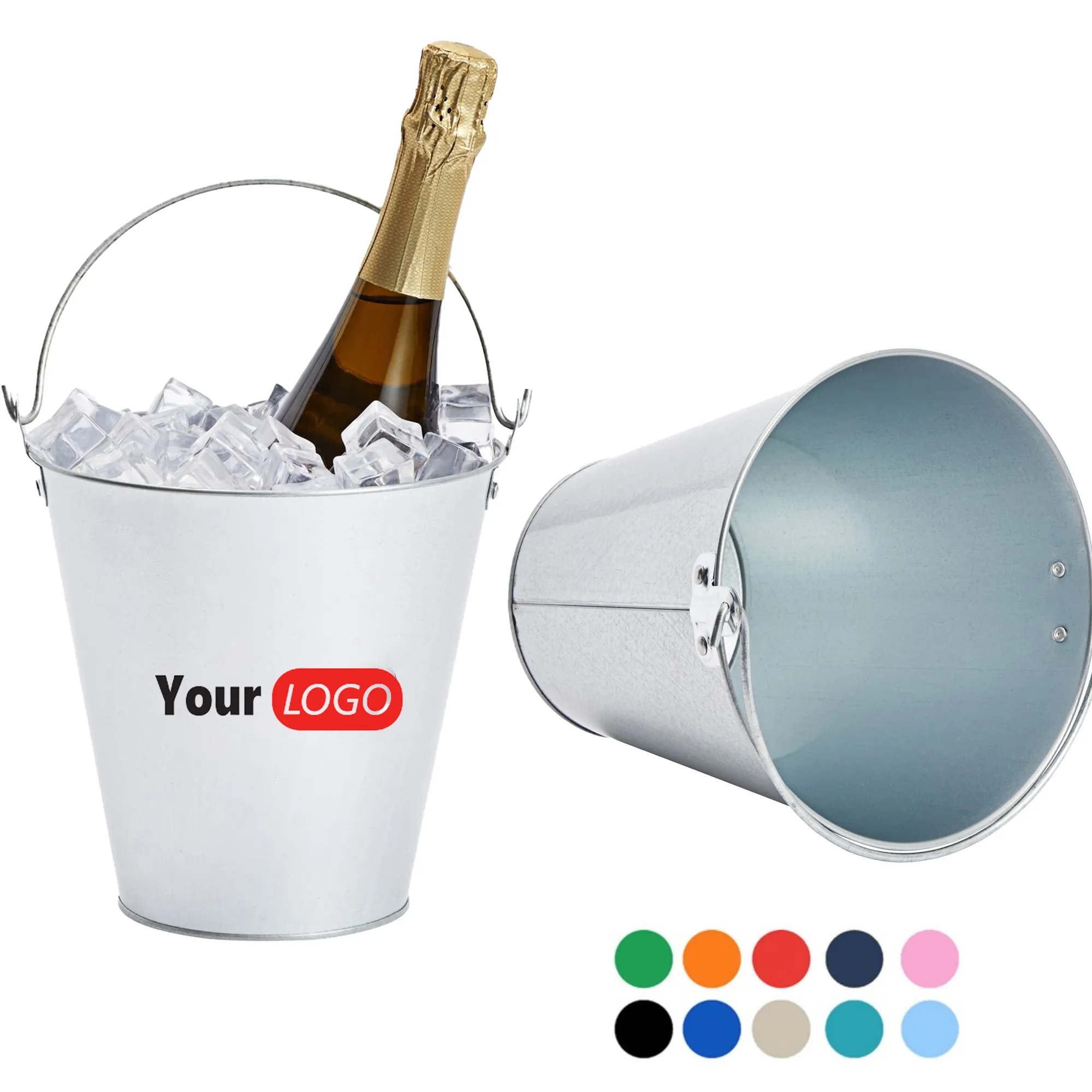 5 QT Galvanized Metal Wine Champagne Ice Bucket 5