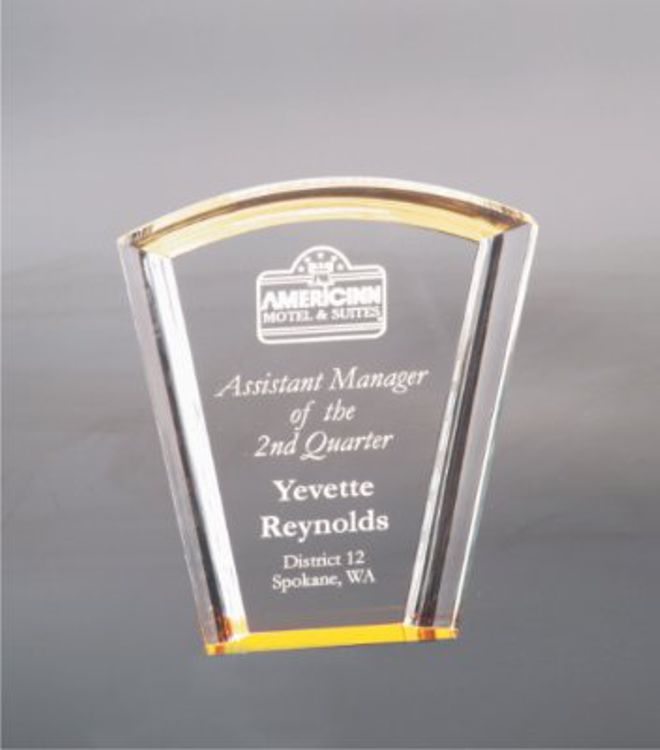 7" Fan Gold Halo Acrylic Award