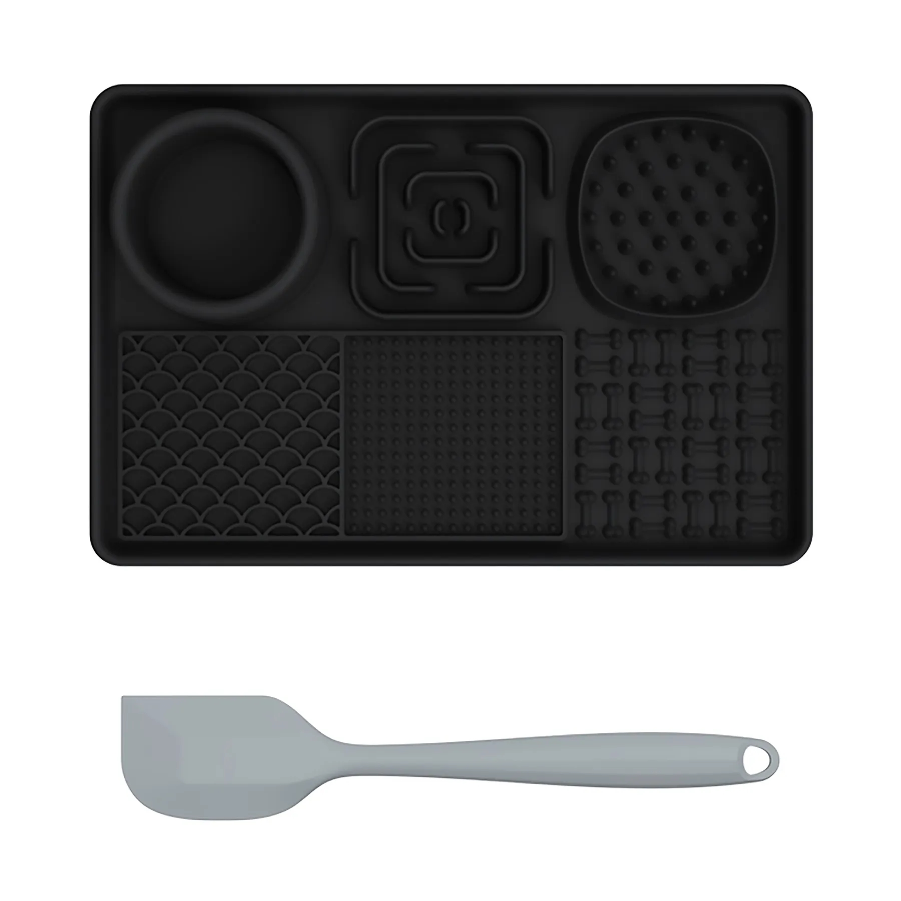 Silicone Rectangular Pet Licking Pad With Scraper 3