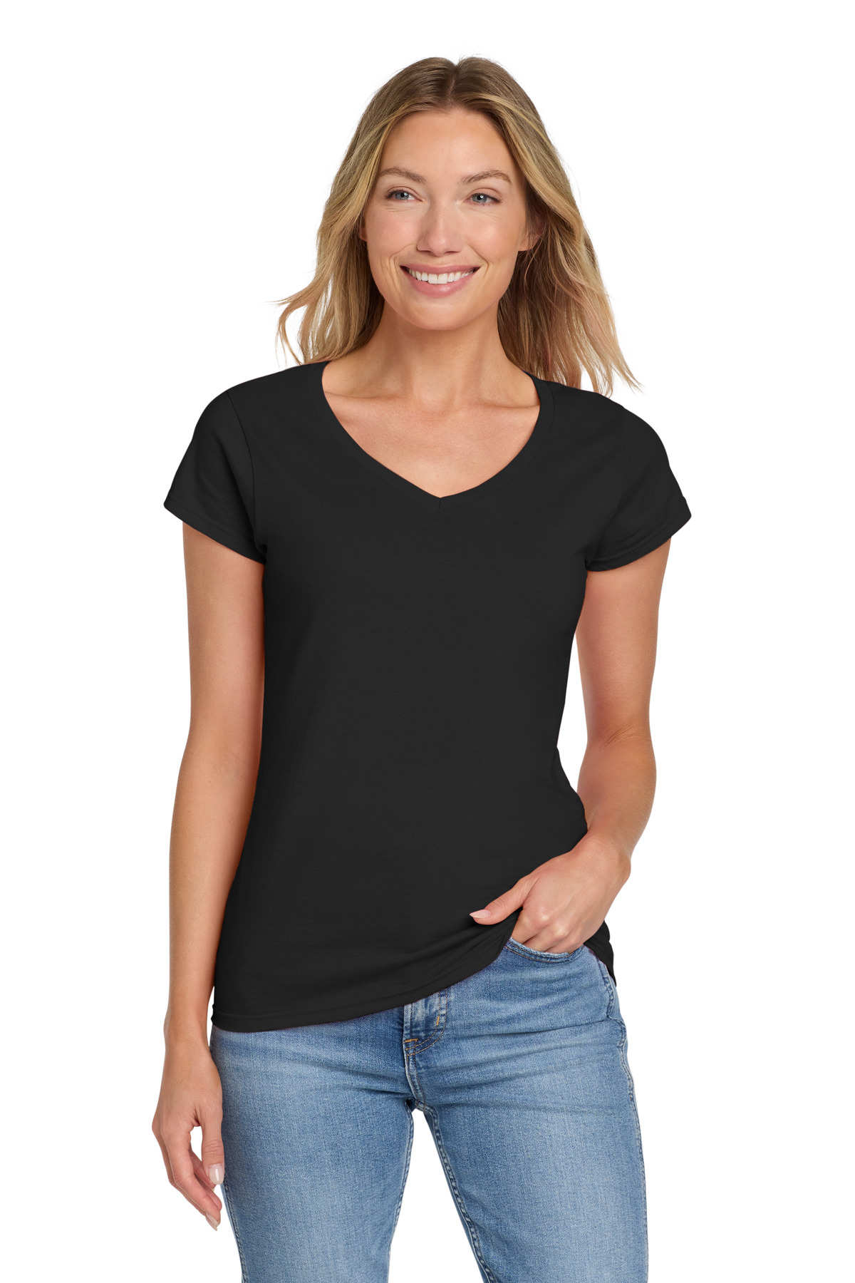 Gildan® Softstyle Women's Fit V-Neck T-Shirt 17