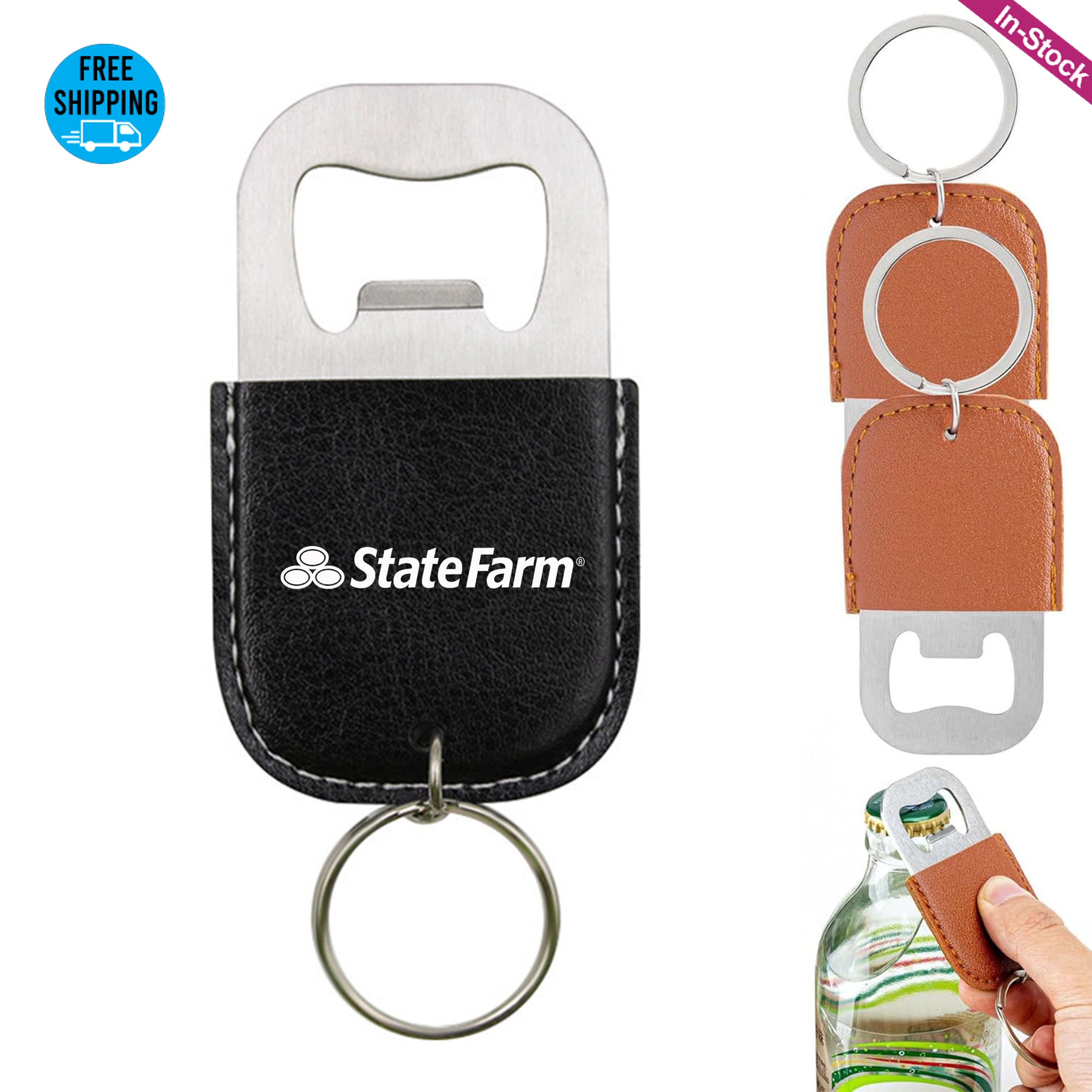 PU Leather Bottle Opener Keychain 4