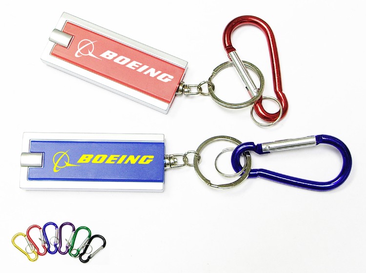 Rectangular flashlight key chain with carabiner. Value combo! 1