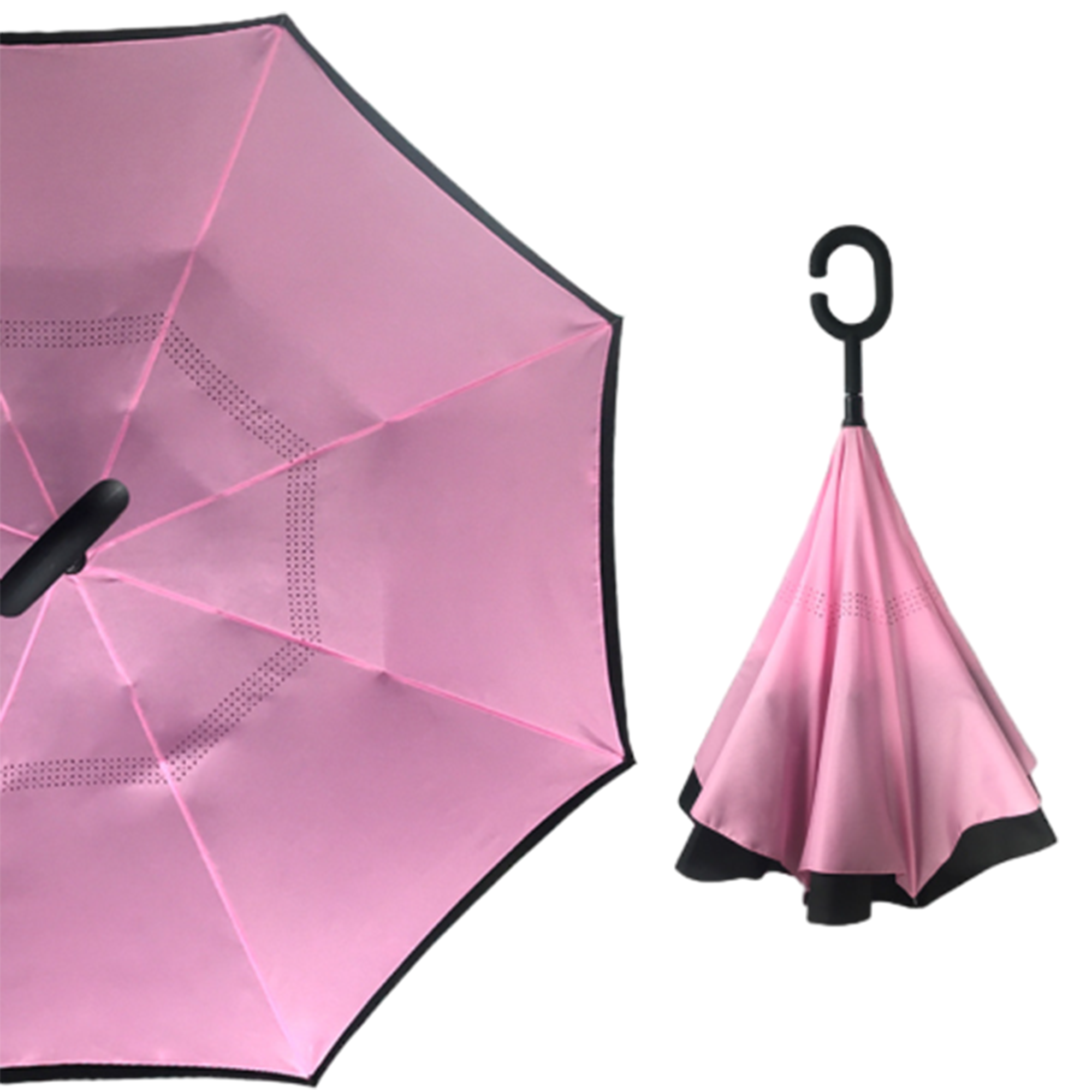 Double Layer Waterproof Folding Reverse Inverted Umbrella 8