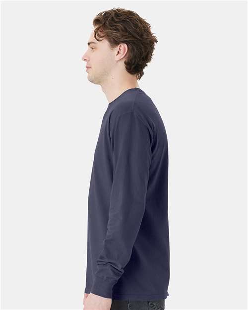 Unisex Garment-Dyed Long Sleeve T-Shirt With a Pocket - GDH250 63