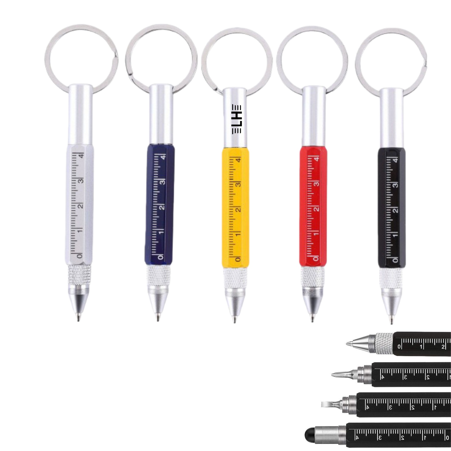 6 in 1 Keychain Tool Pen with Stylus Screwdriver Carabiner 2