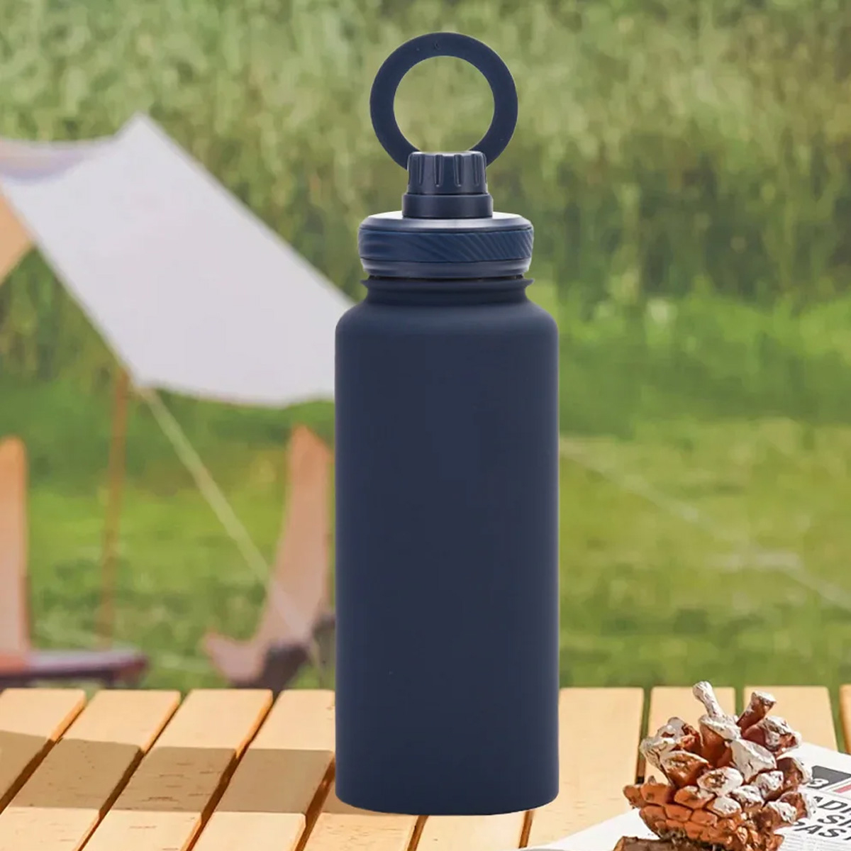 18Oz. Magnetic Lid Water Bottle with Phone Stand Function 2