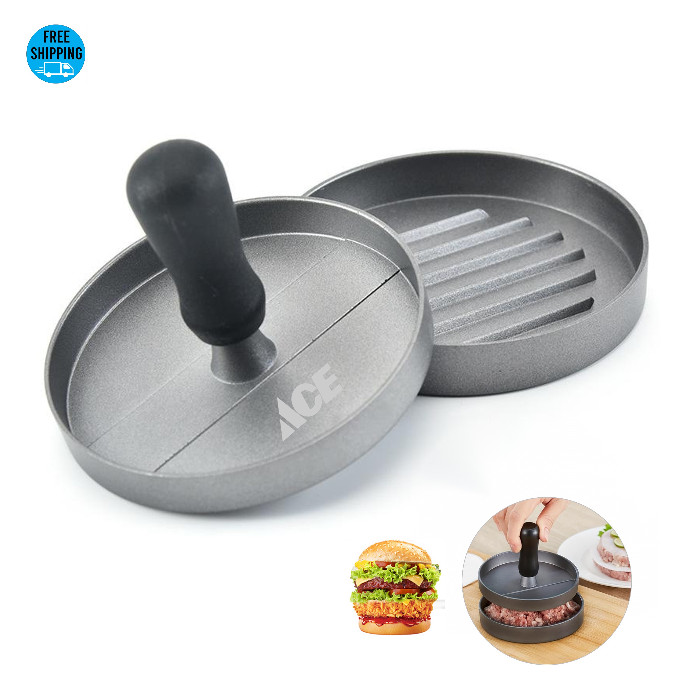 Round Aluminum Burger Press 3