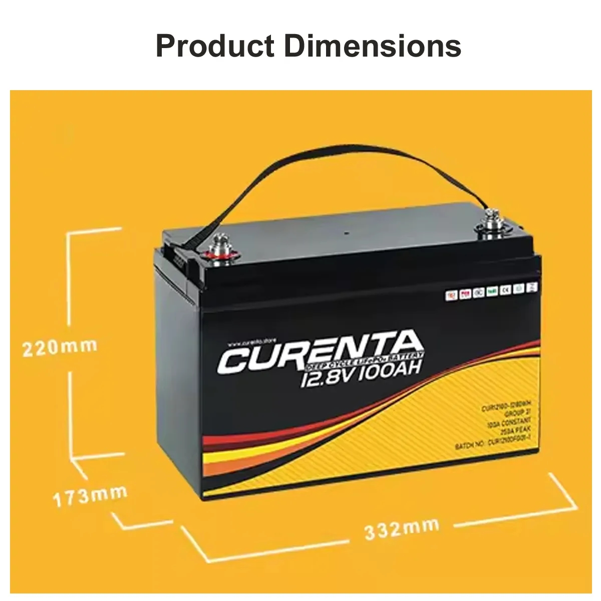 US STOCK -12V 100Ah LiFePO4 Battery 3