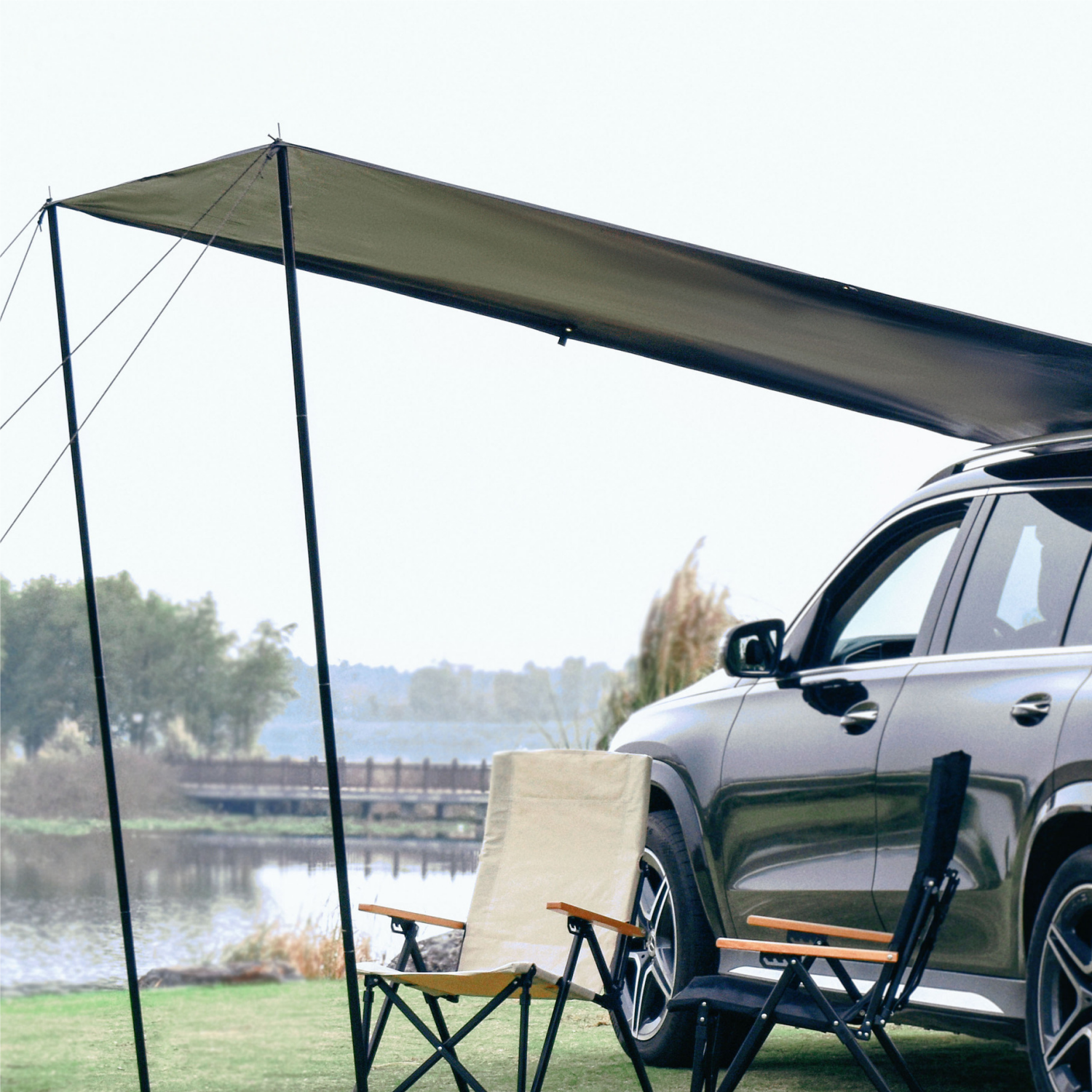 118'' Waterproof Camping Tent Car Side Sunshade Awning tarp 9