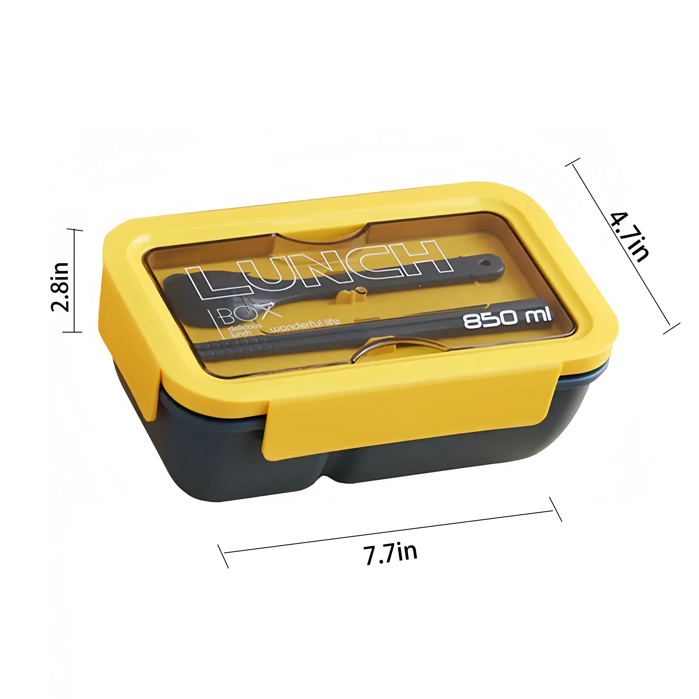 Polypropylene Single Layer Rectangular Student Lunch Box 4