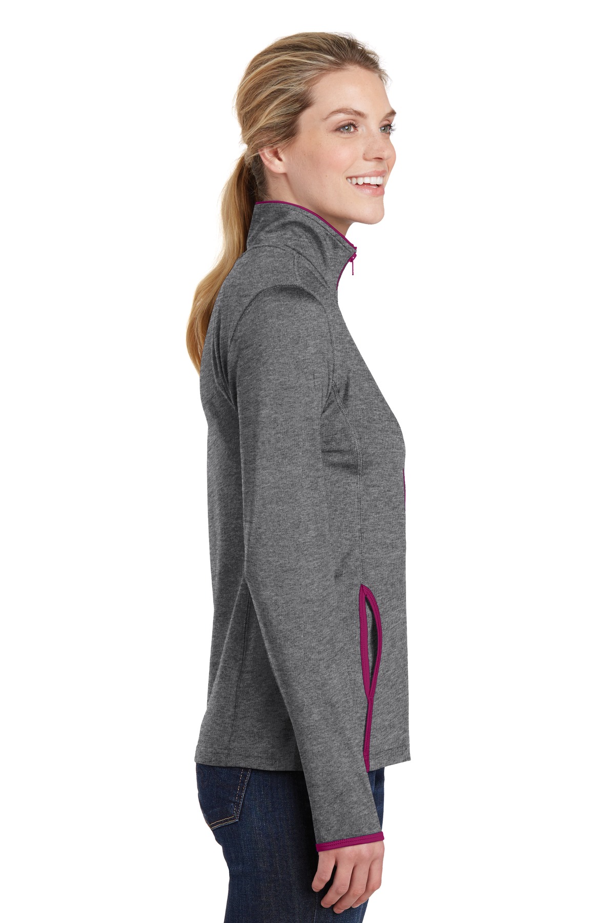 Sport-Tek Women's Sport-Wick Stretch Contrast Full-Zip Jacket. LST853 28