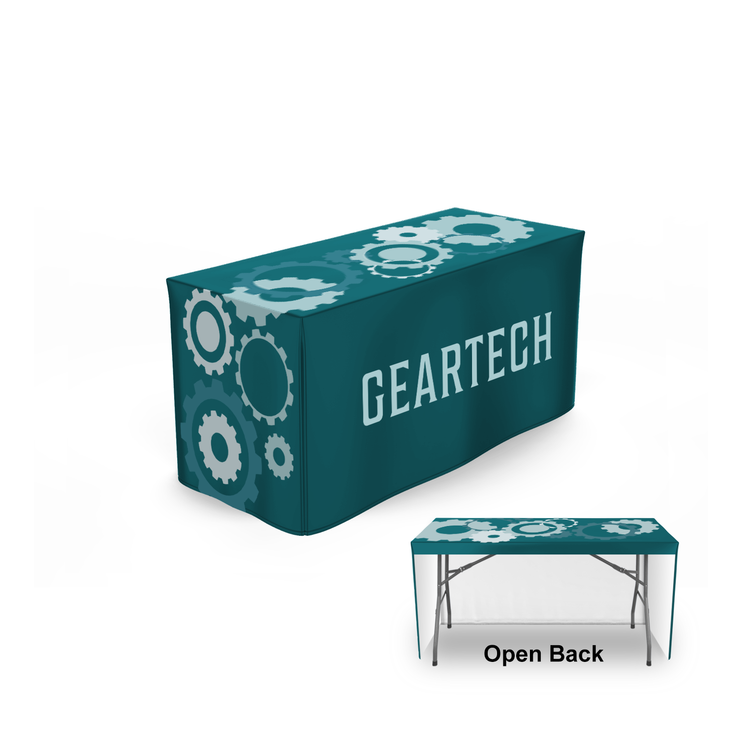 4' Fitted Table Cover (3-Sided, Closed Corners)