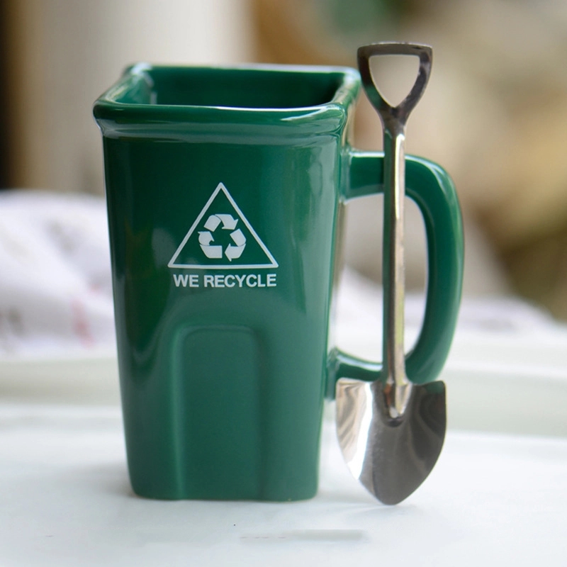 Custom 12 oz Ceramic Funny Trash Can Mug 2