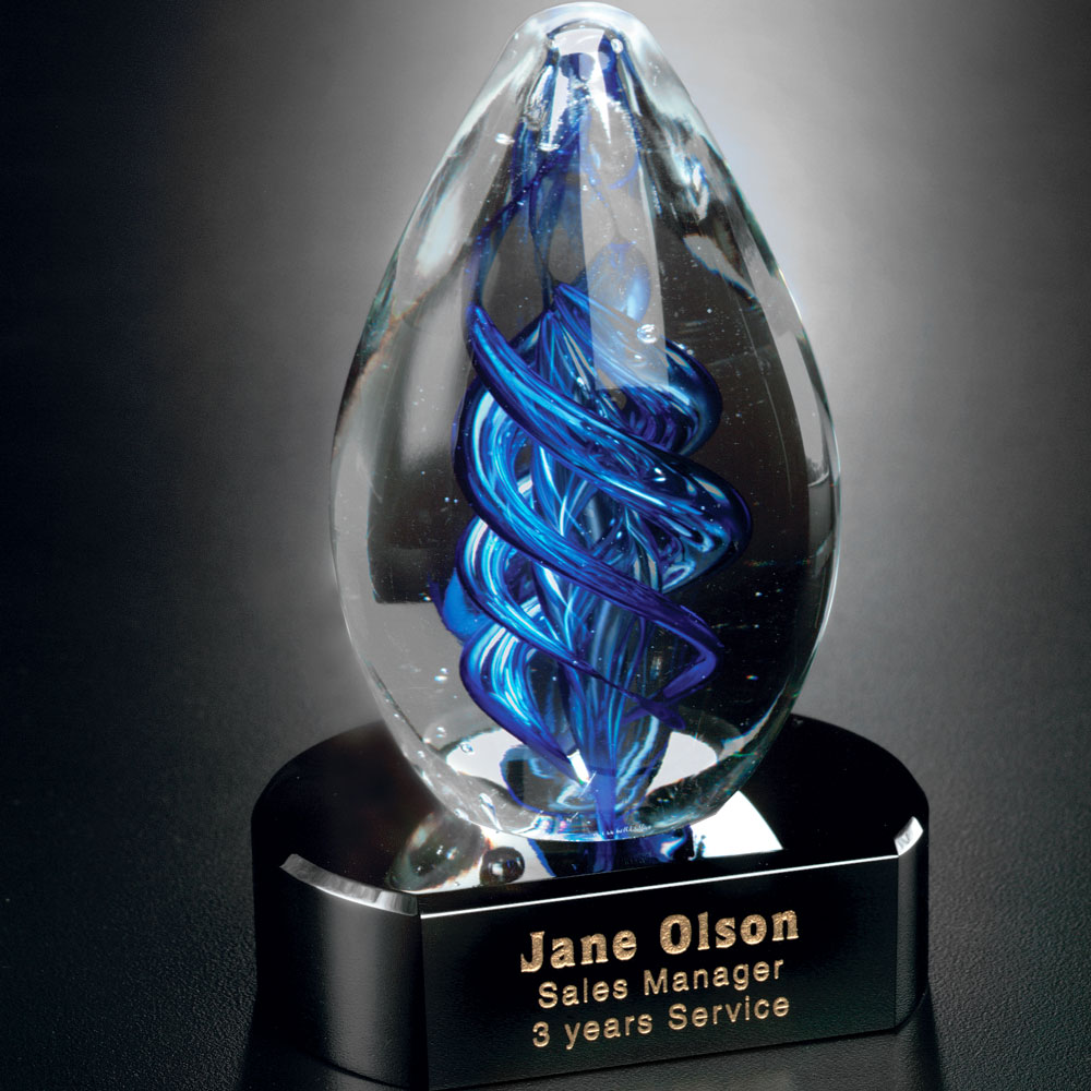 Blue Swirl on Black Base 7