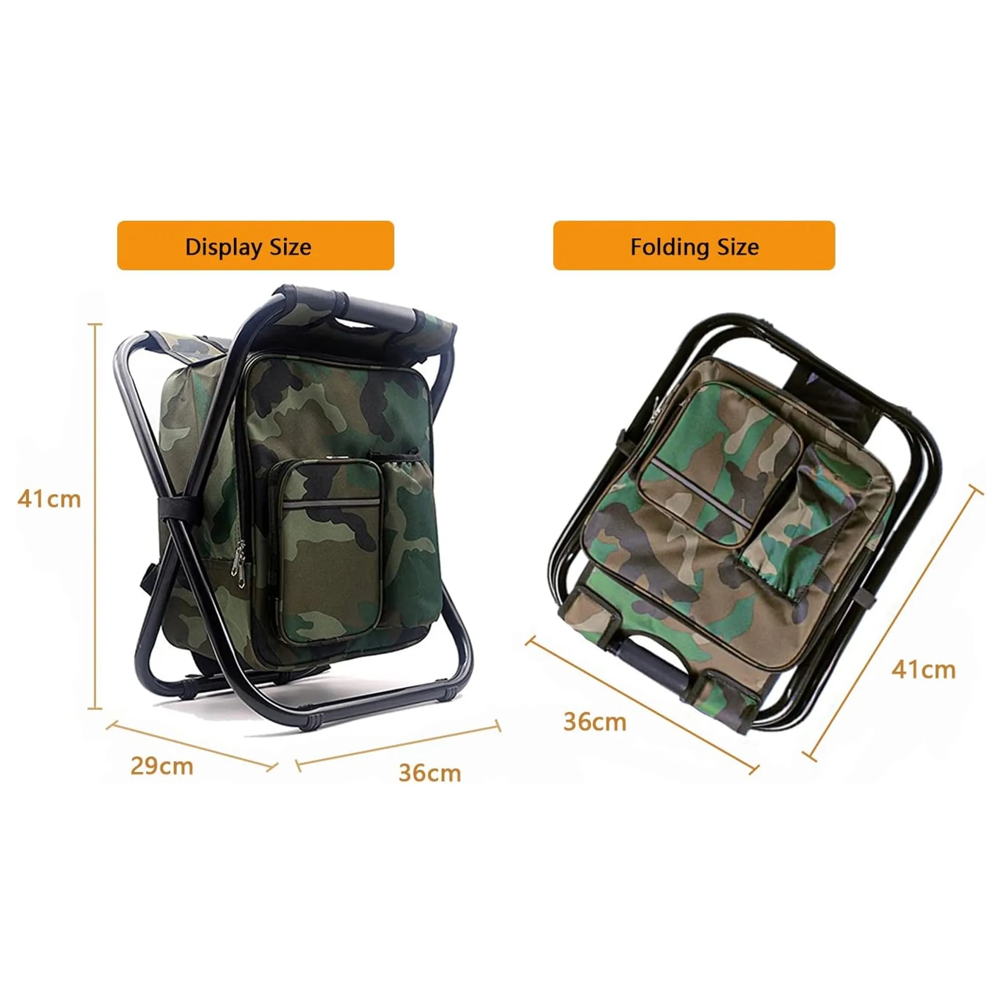 Portable Backpack Camping Chair with Cooler Insulated Bag MO 3