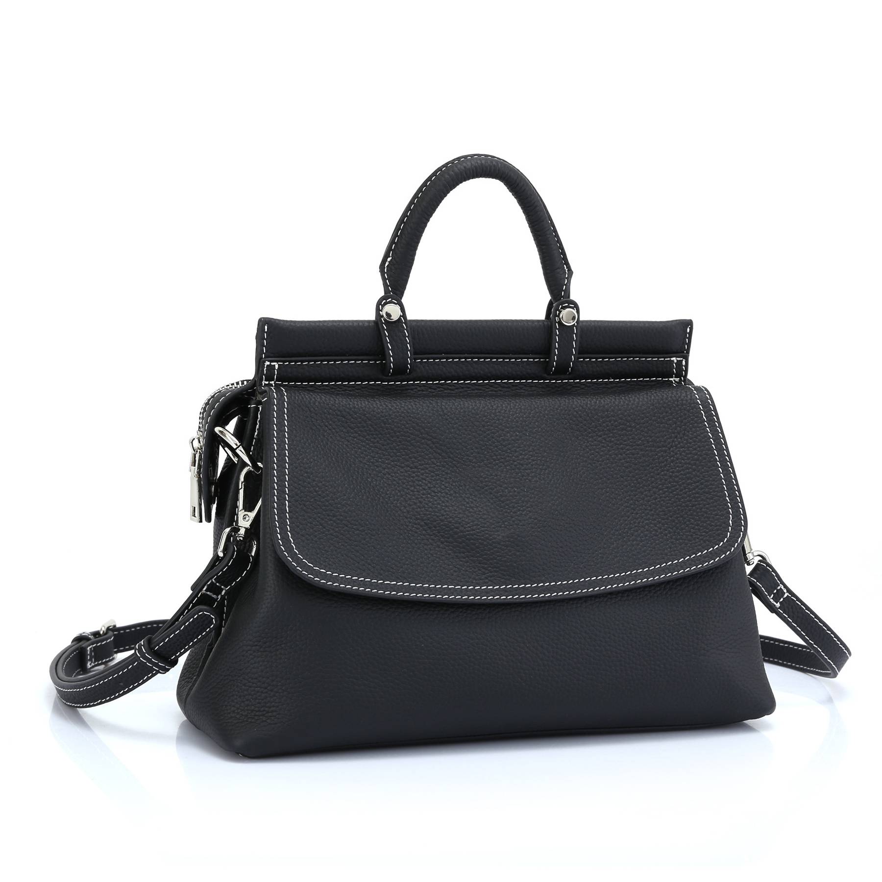 Genuine Leather Fashionable Large Crossbody Tote Bag 5