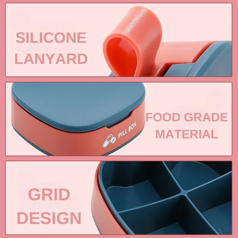 Portable 4-Compartment Pill Box 7