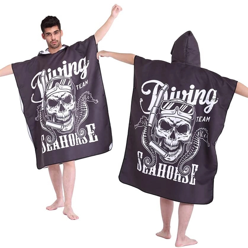Custom Sublimation Beach Poncho Changing Robe With Hood 6