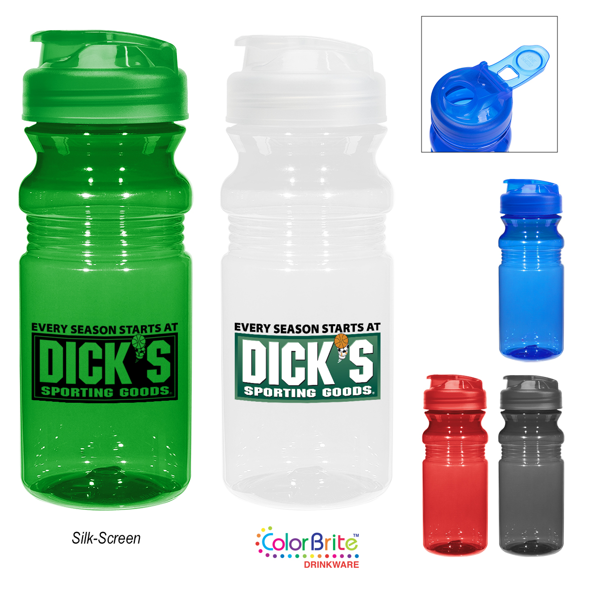 20 Oz. Poly-Clear™ Fitness Bottle With Super Sipper Lid 3