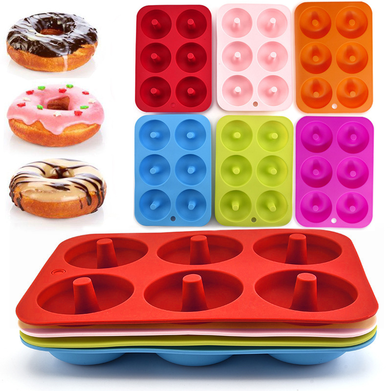 Non-Stick Silicone Donut Mold for 6 Donuts 2.95 Inch 12