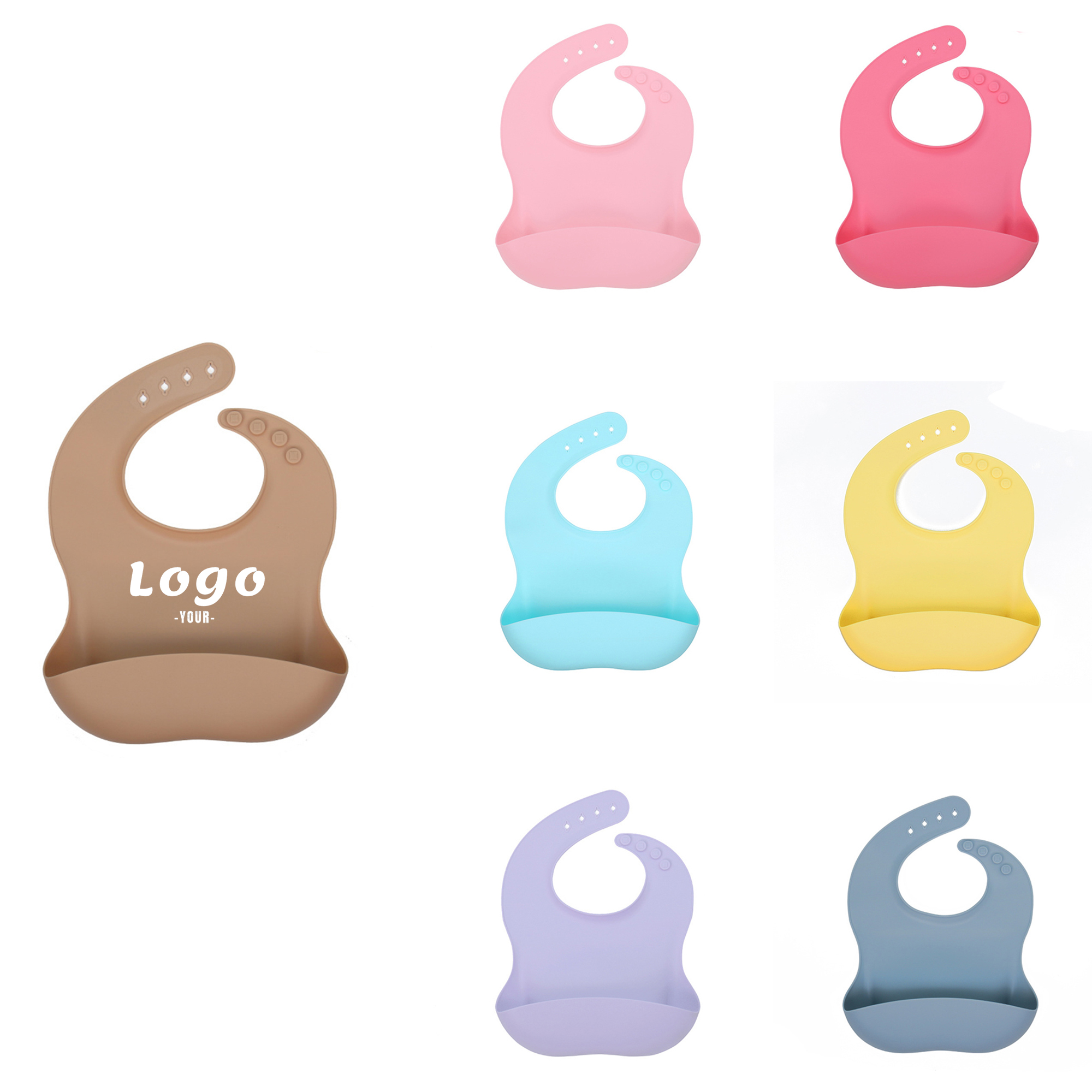 Waterproof Silicone Baby Bib with Pocket 2