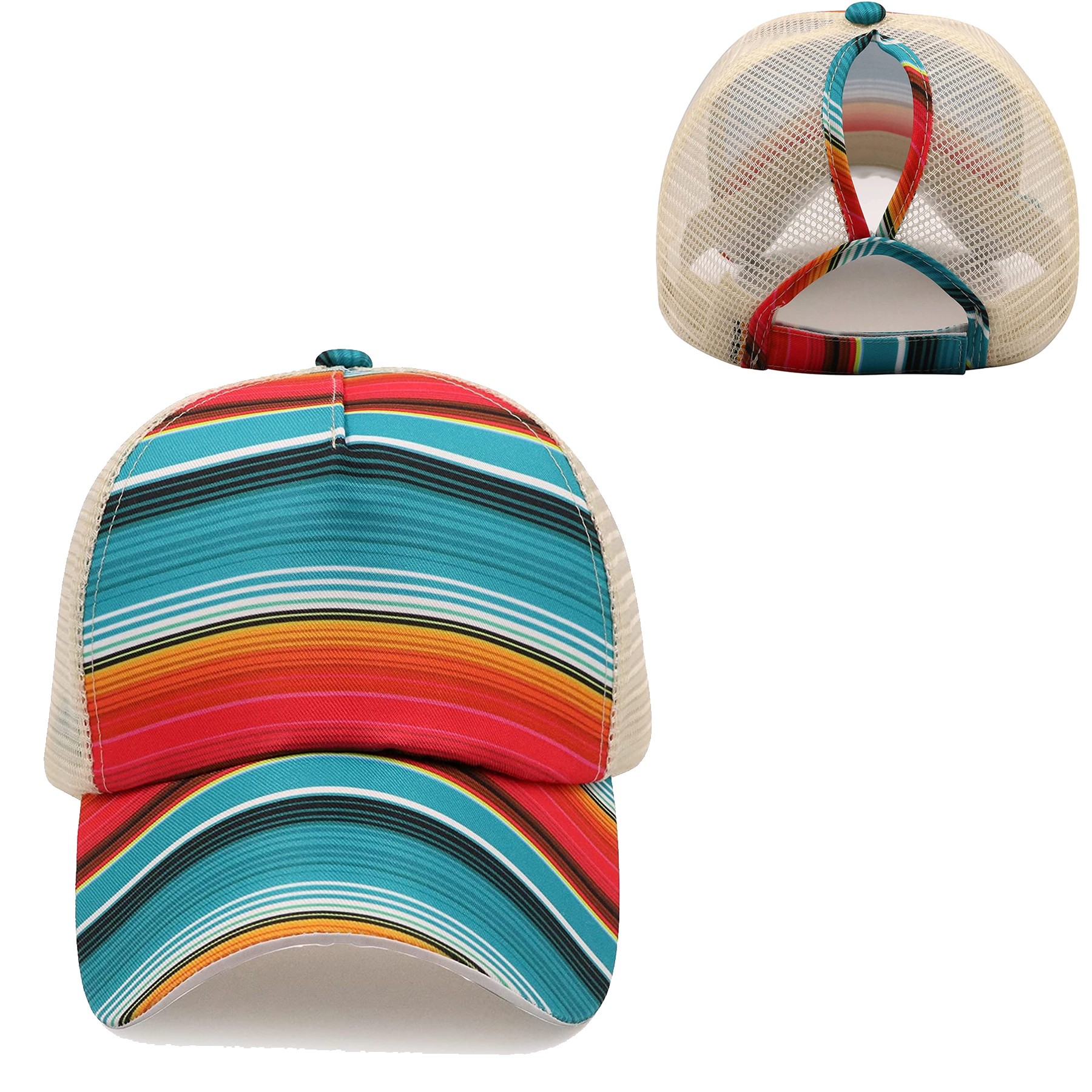 Serape Ponytail Hat 2