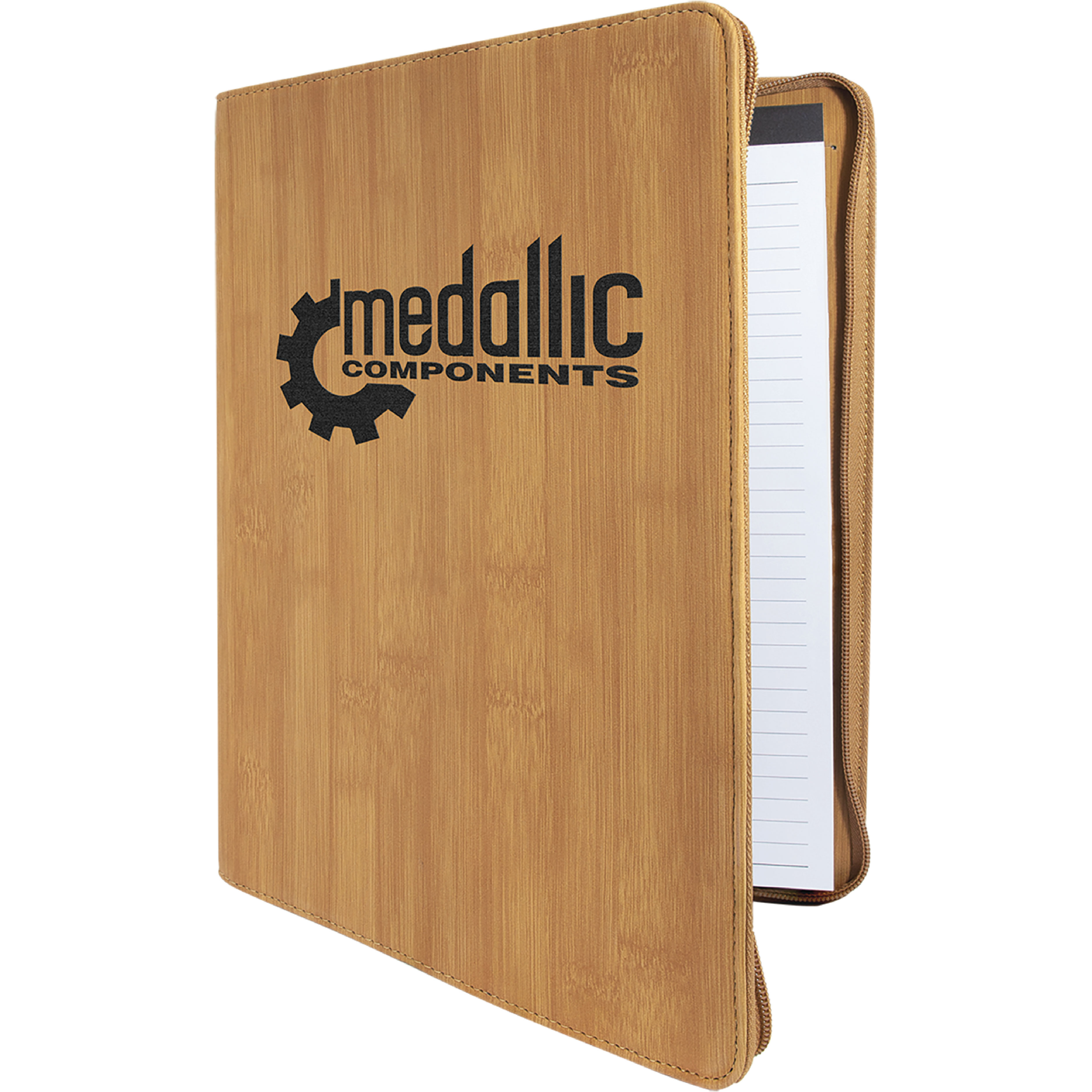 9" x 12" Leatherette Bamboo Portfolio with Zipper