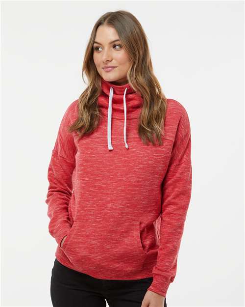 Women's Mélange Fleece Cowl Neck Sweatshirt - 8673 48