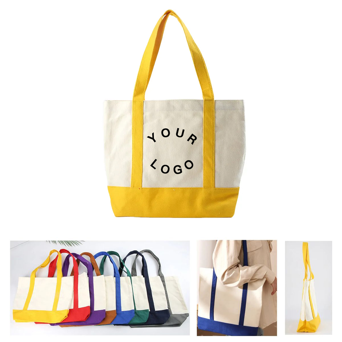 Reusable Canvas Tote with Large Capacity and Pocket 6