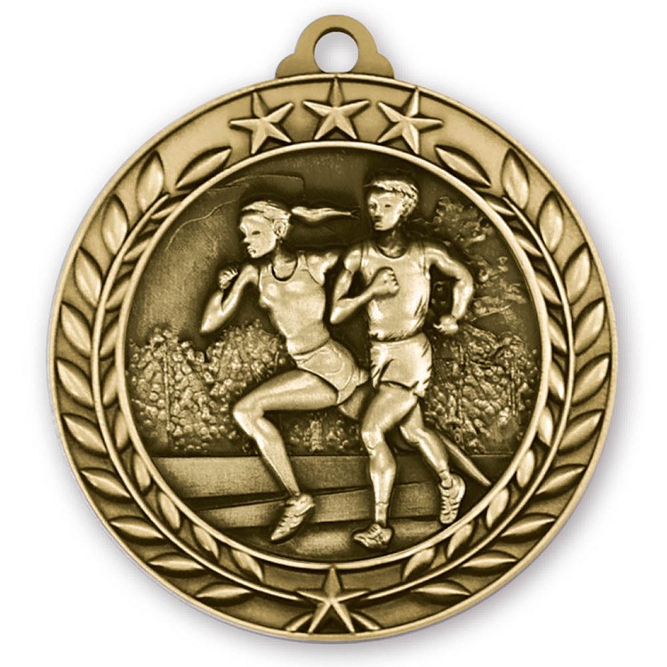 Cross Country Wreath Award Medallion (2-3/4") 3