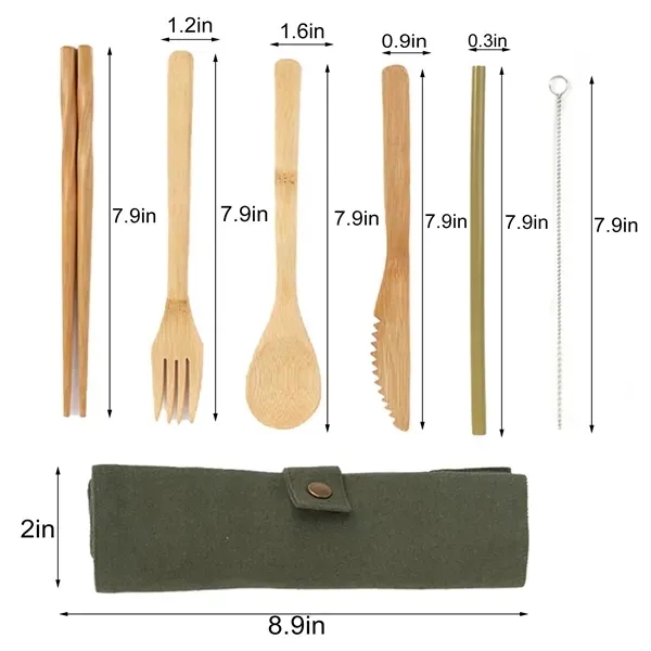 Bamboo Portable Cutlery Set 6