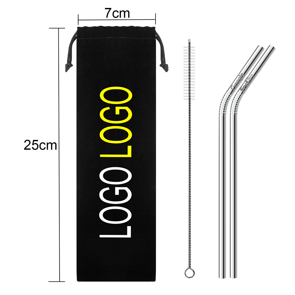 304 Stainless Steel Straws Set/Brush/Pocket