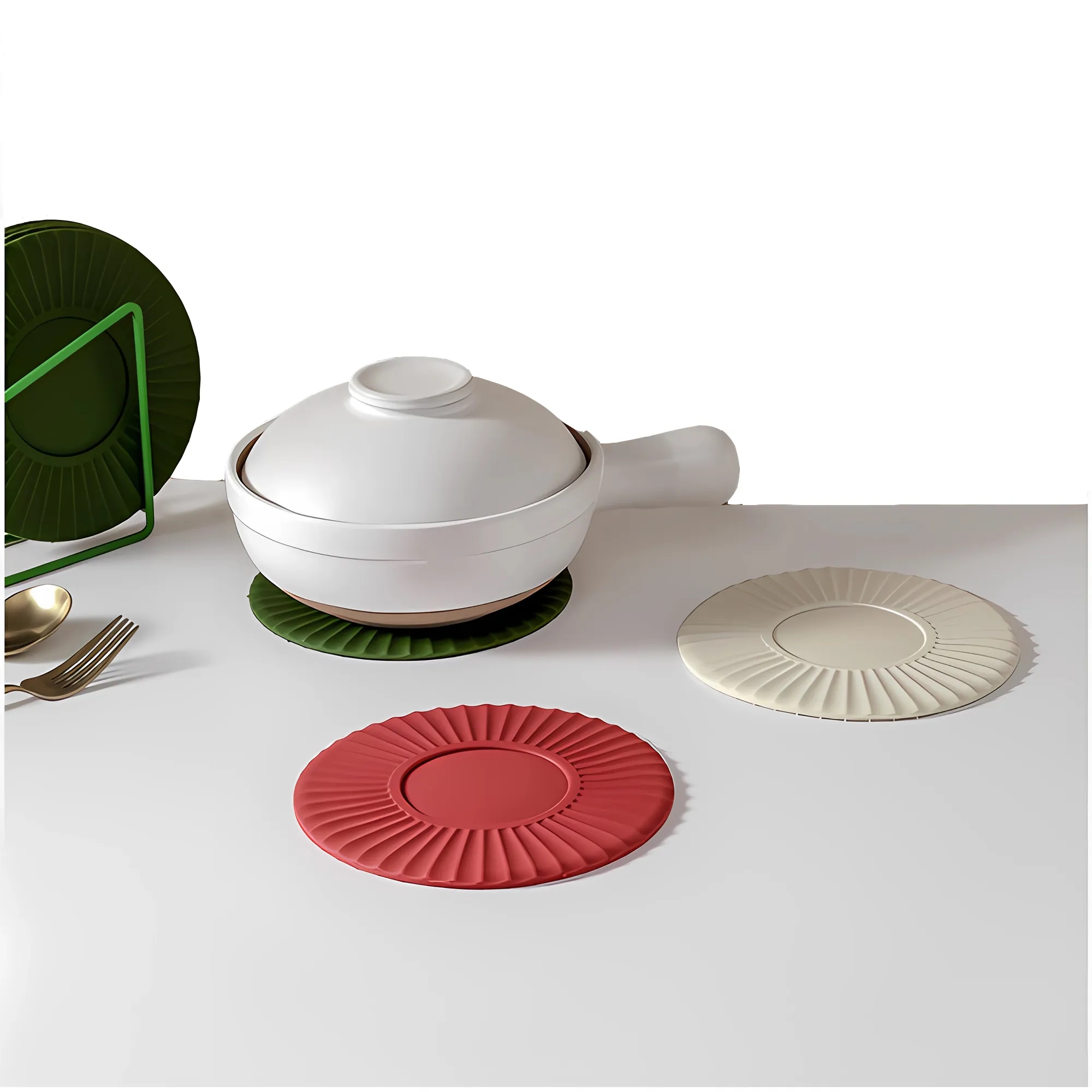 MOQ100 Food Grade Heat Resistant Silicone Non-Slip Coaster 8