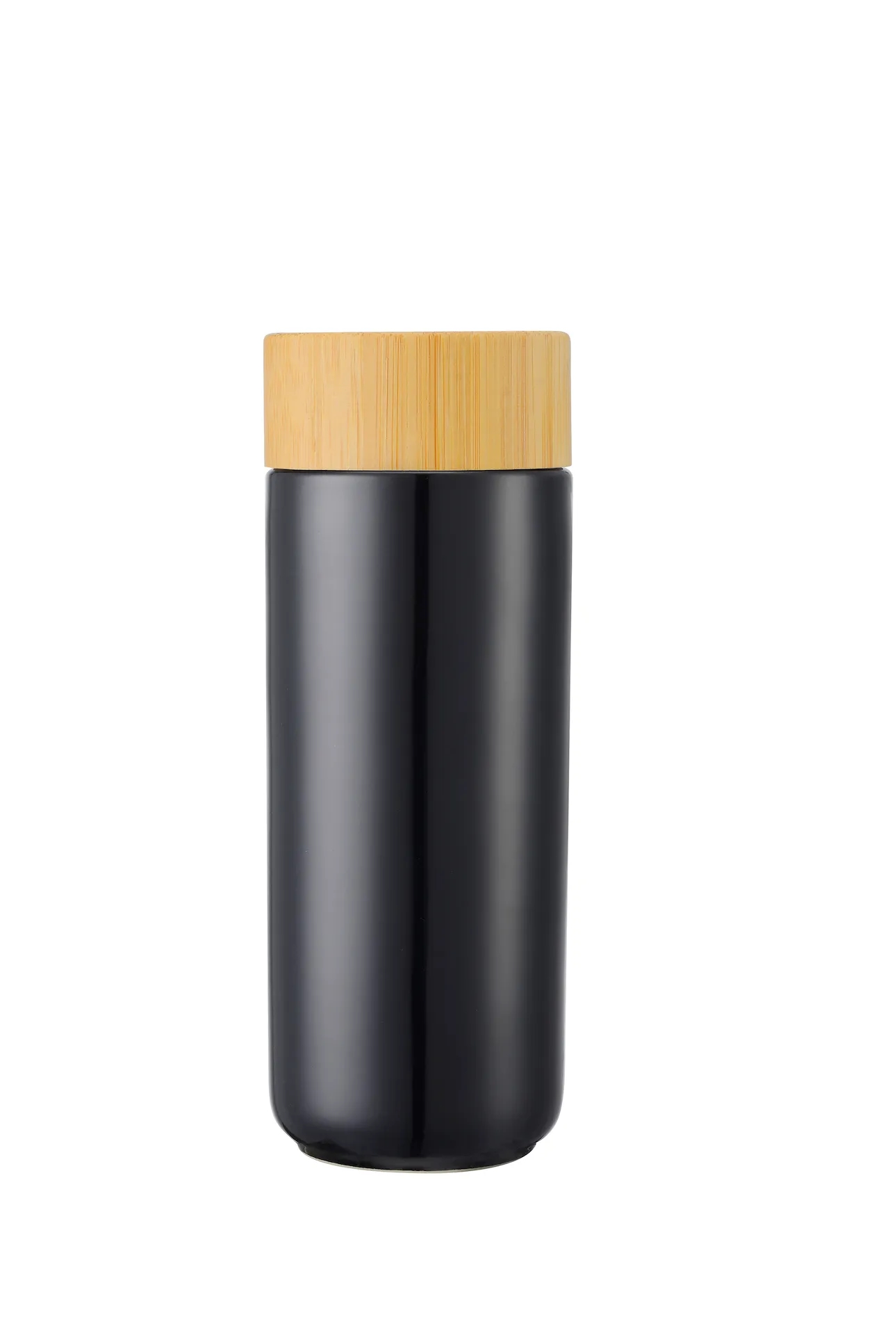 10oz Double Wall Ceramic Bottle w/ Bamboo Lid 2